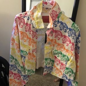 Multicolored Jean Jacket , Tiger Face Prints